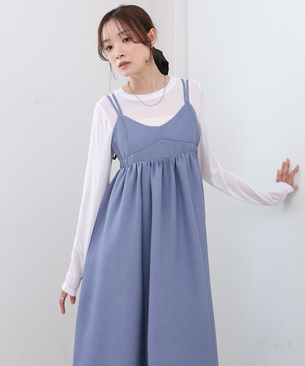 【S・Mサイズ展開】ビスチェライクフレアキャミワンピース