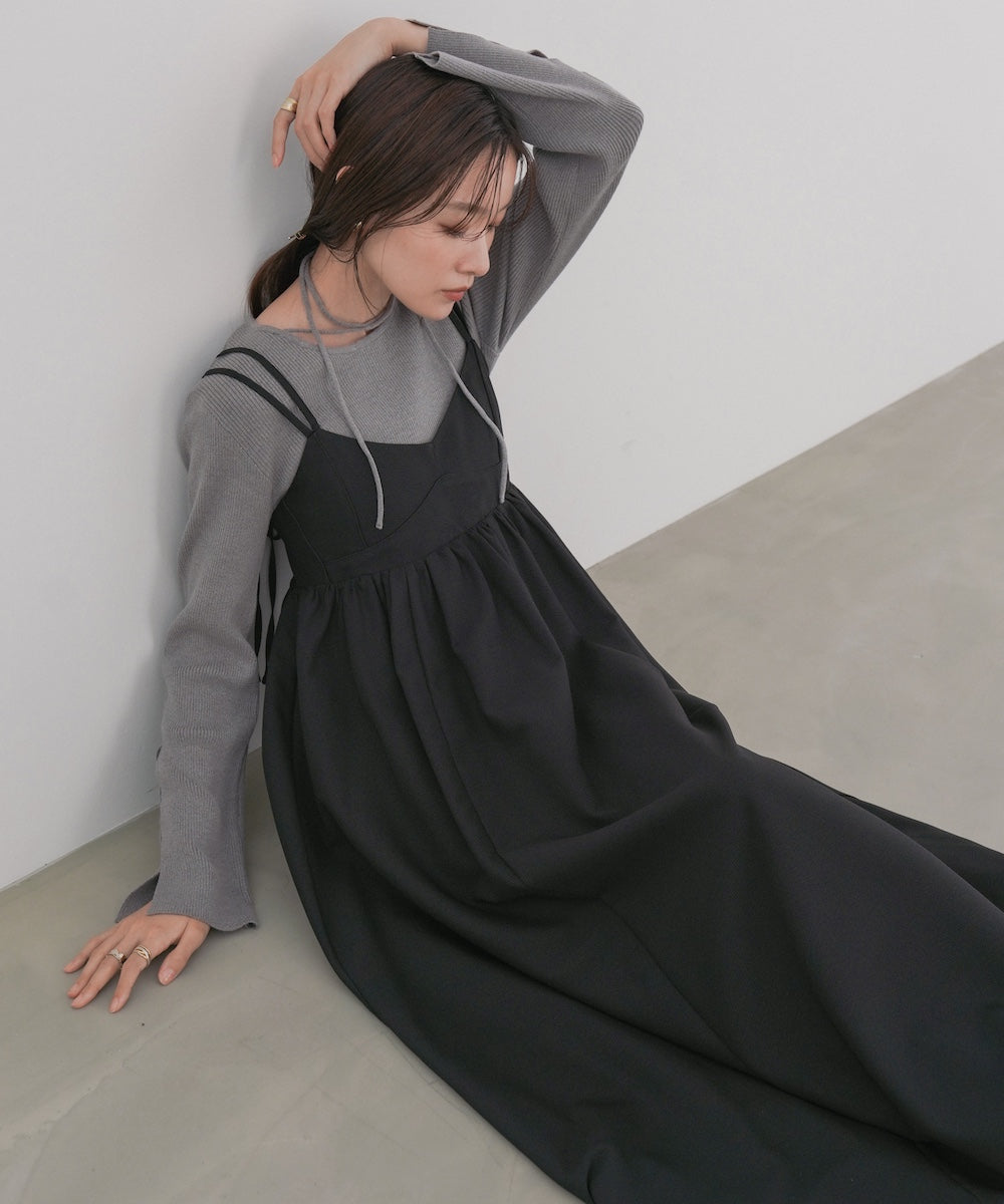 【S・Mサイズ展開】ビスチェライクフレアキャミワンピース