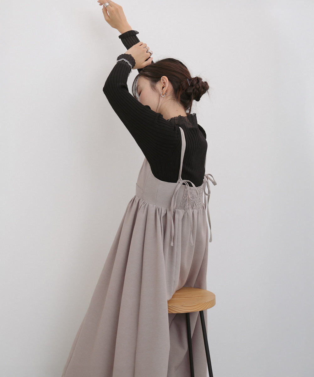 【S・Mサイズ展開】ビスチェライクフレアキャミワンピース