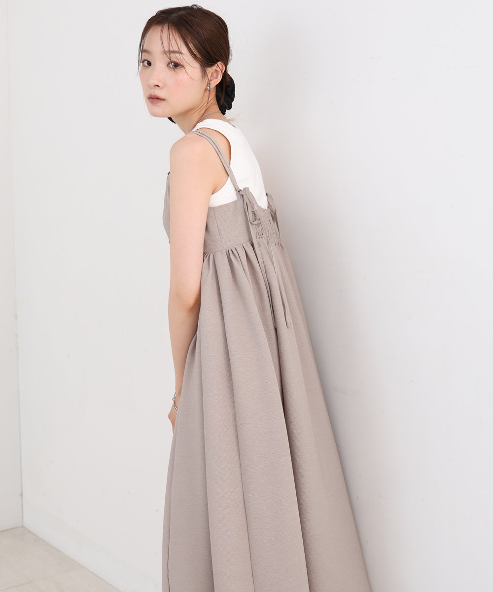 【S・Mサイズ展開】ビスチェライクフレアキャミワンピース