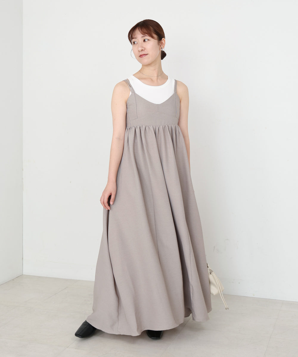 【S・Mサイズ展開】ビスチェライクフレアキャミワンピース