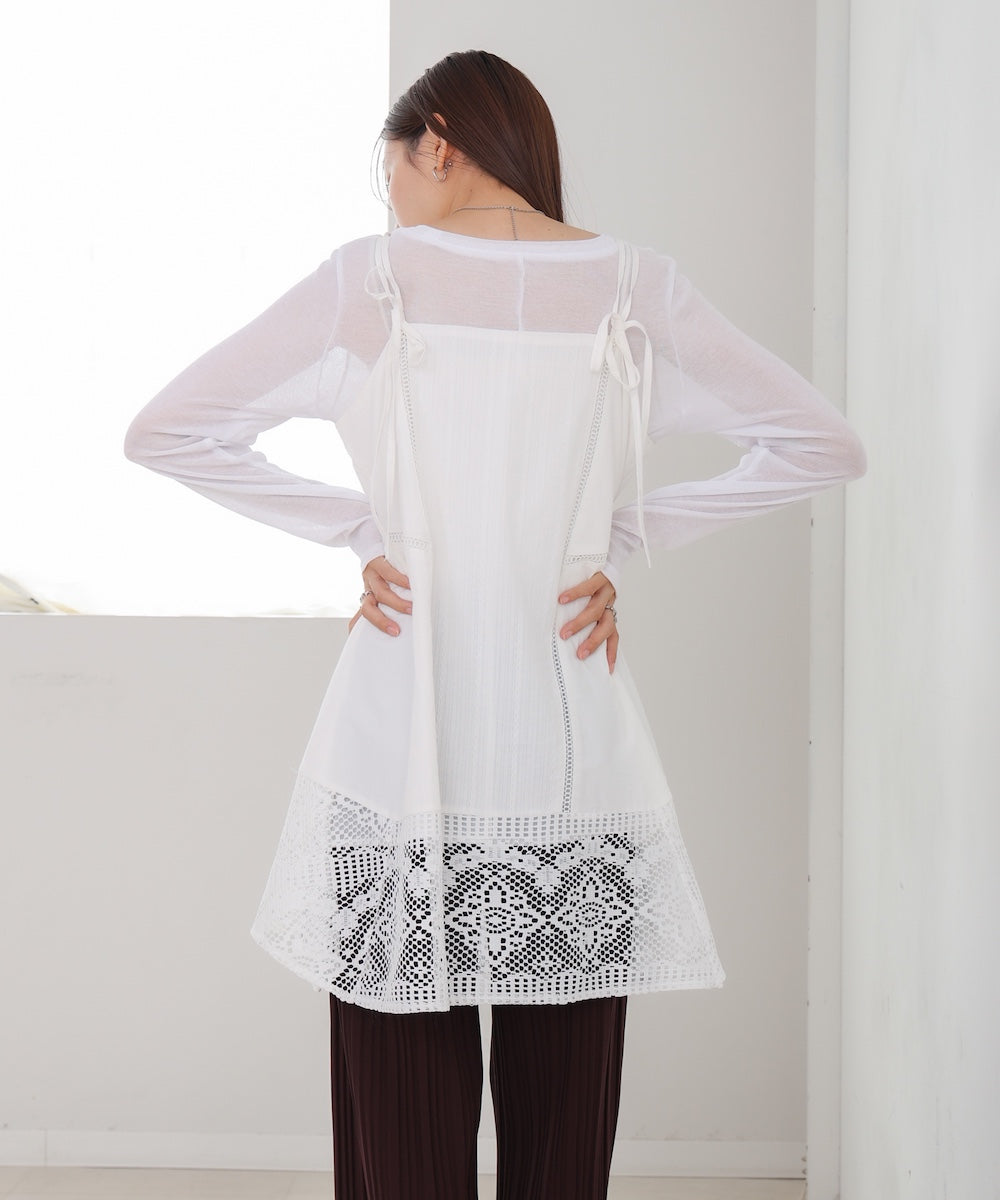 レース切り替えミニワンピピース