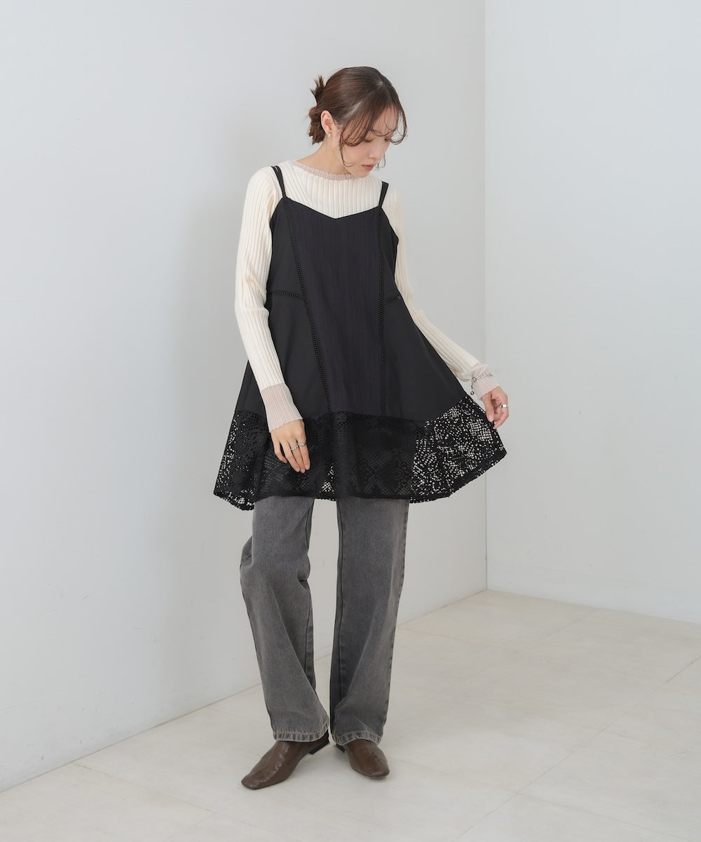 レース切り替えミニワンピピース