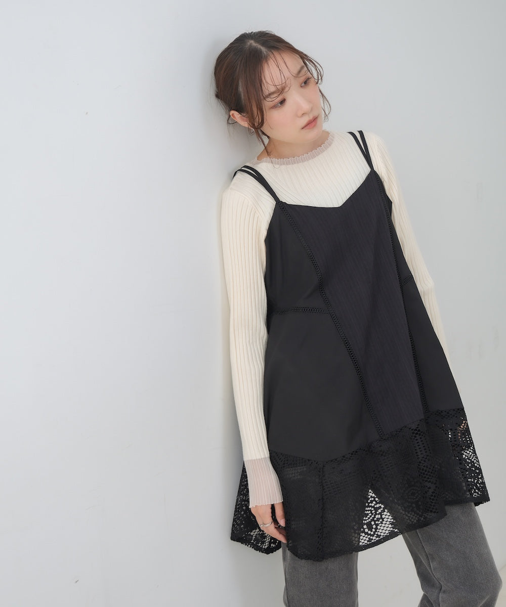 レース切り替えミニワンピピース