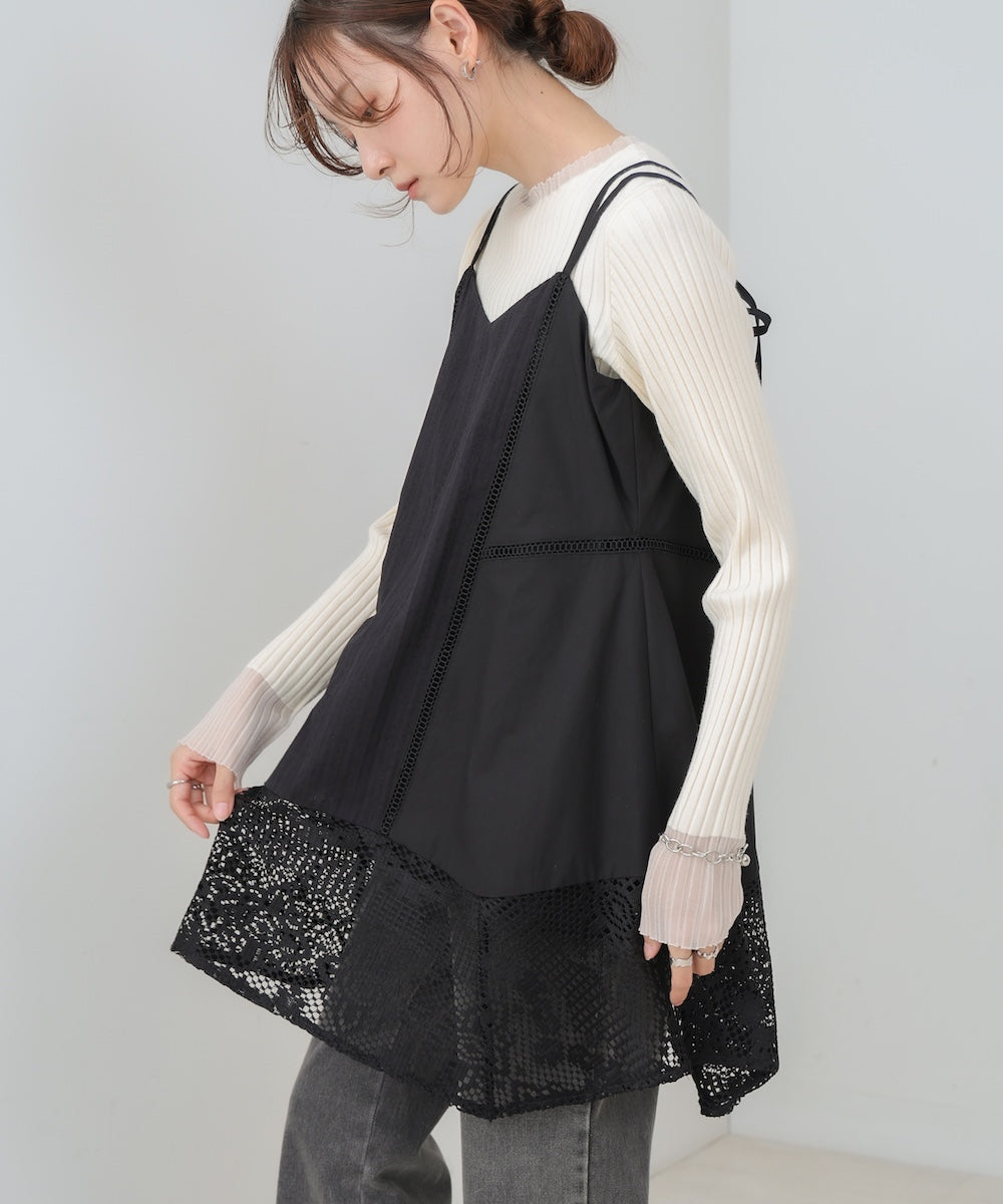 レース切り替えミニワンピピース