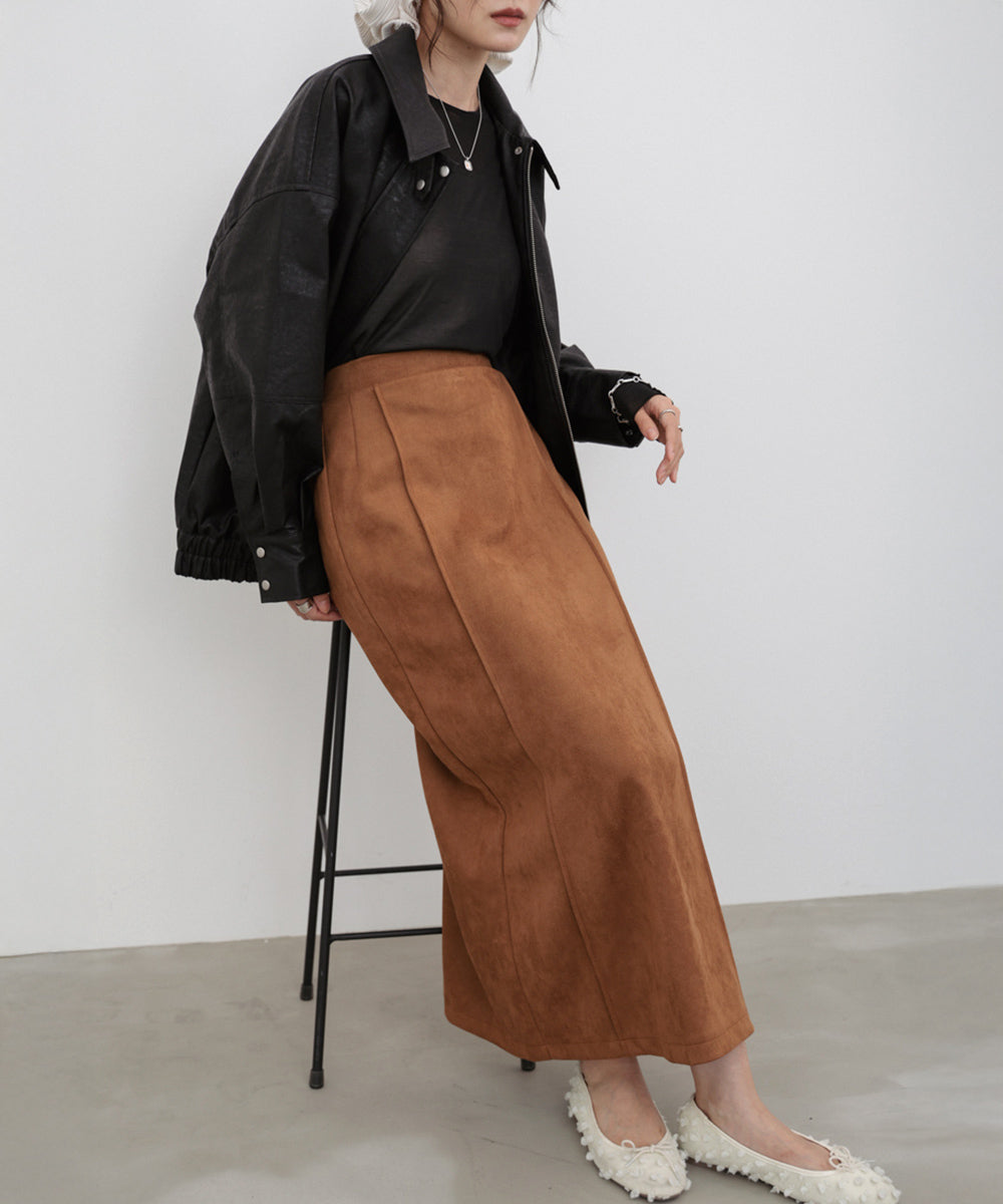 スウェードロングスカート