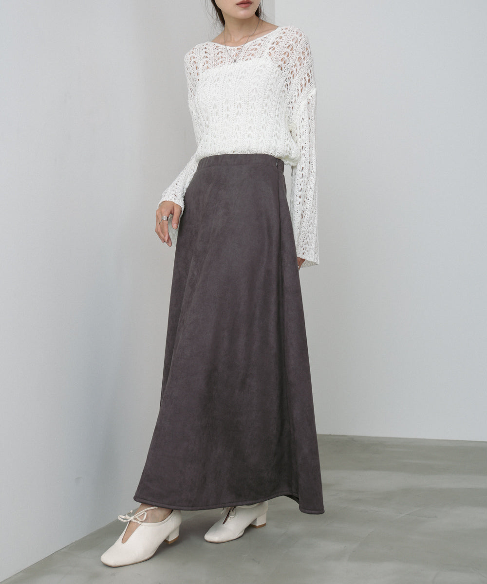 スウェードロングスカート