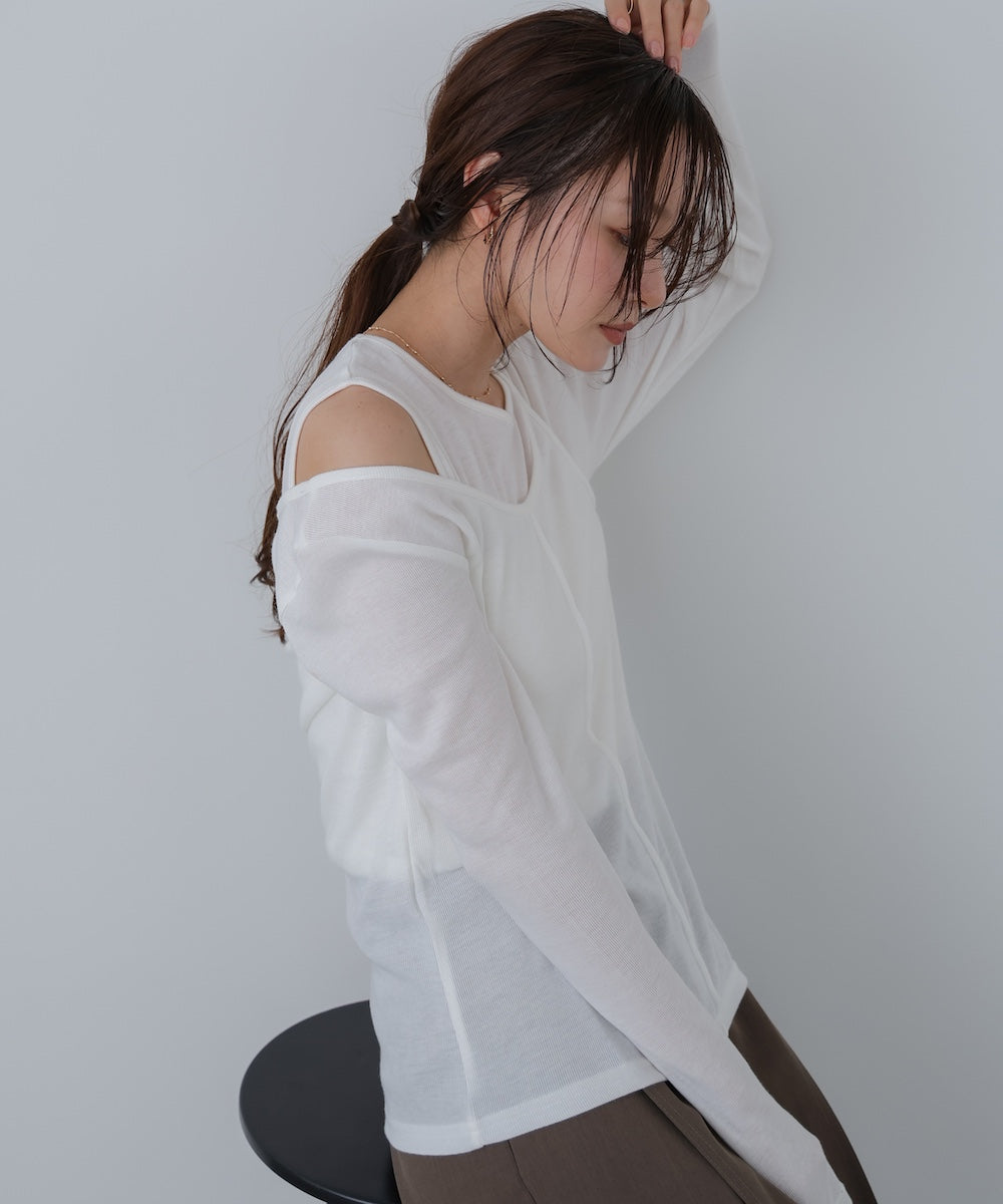 アシメレイヤードカットソー