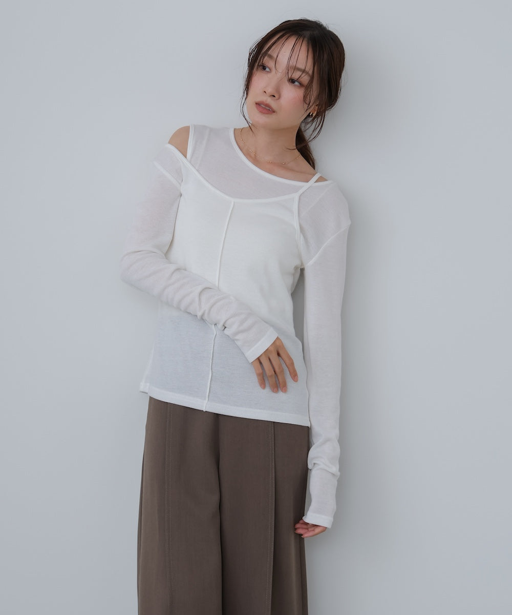 アシメレイヤードカットソー