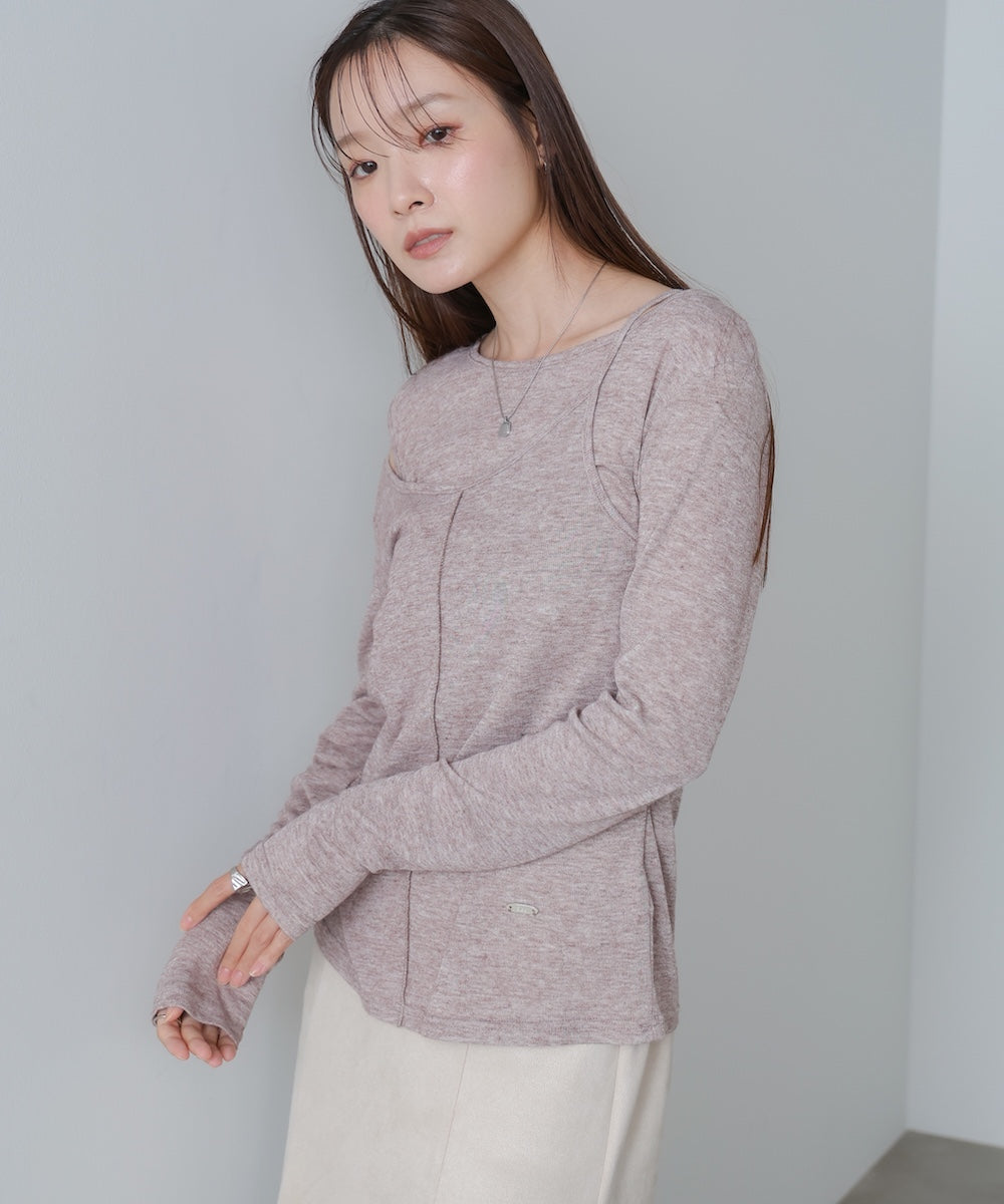 アシメレイヤードカットソー