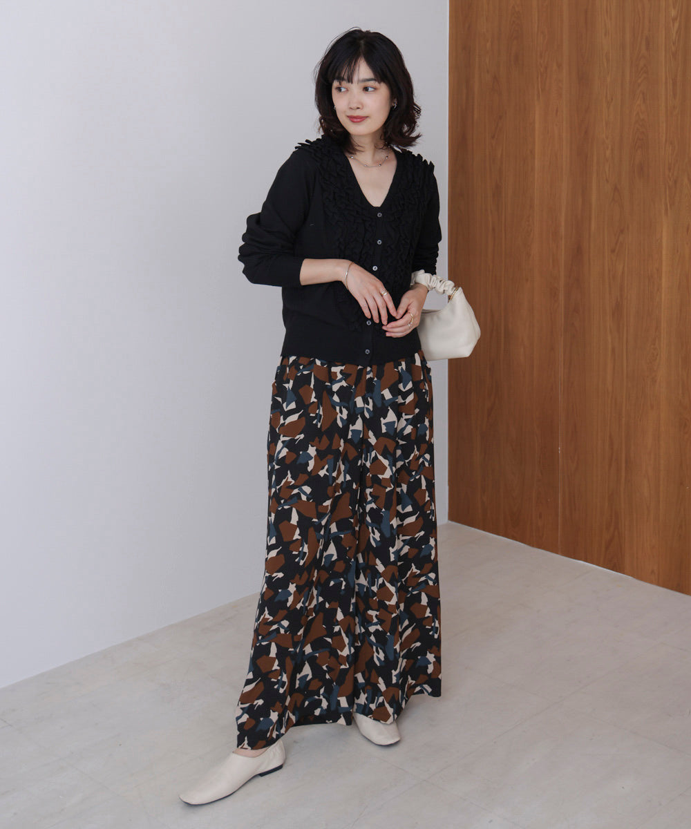 ランダムパターン柄ワイドパンツ