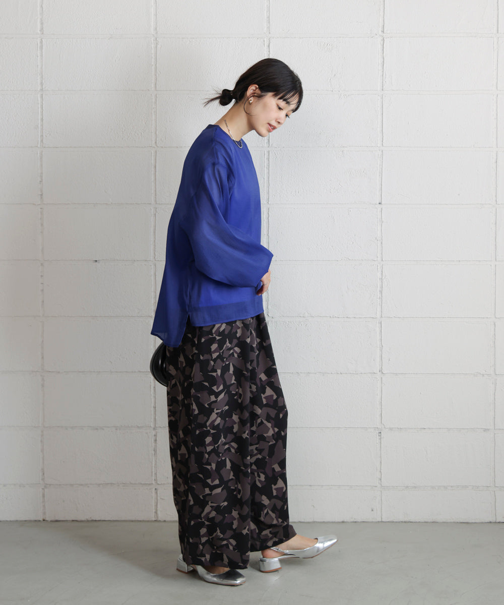 ランダムパターン柄ワイドパンツ