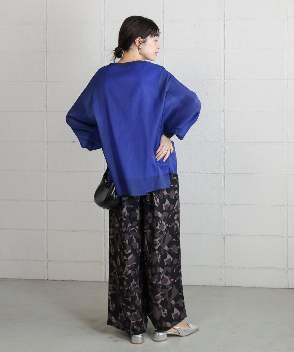 ランダムパターン柄ワイドパンツ