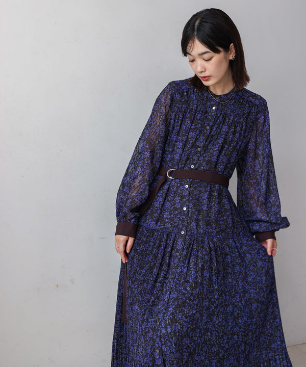 フラワープリーツワンピース