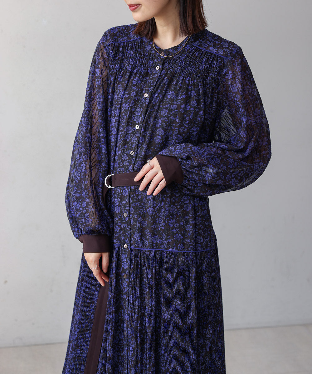 フラワープリーツワンピース