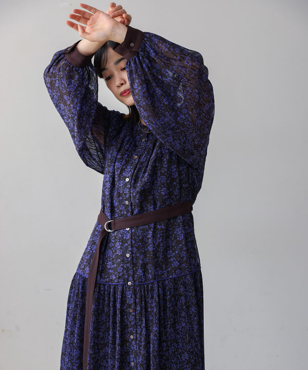 フラワープリーツワンピース