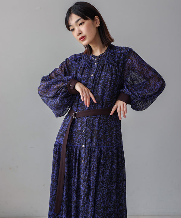 フラワープリーツワンピース