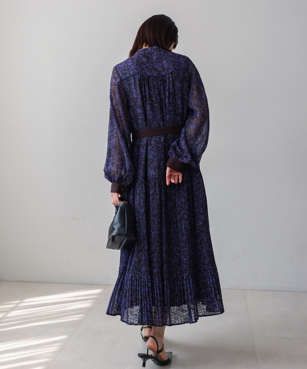 フラワープリーツワンピース