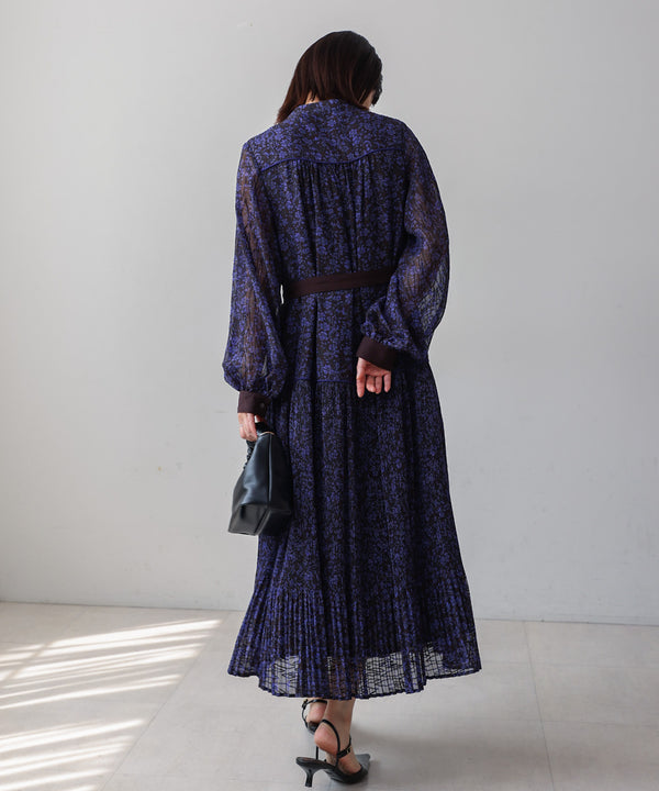 フラワープリーツワンピース