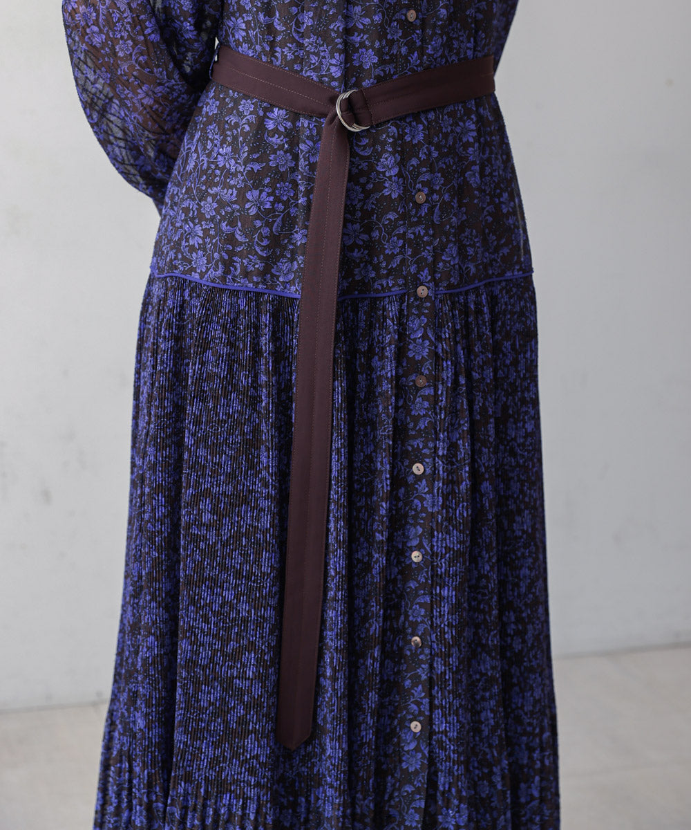 フラワープリーツワンピース