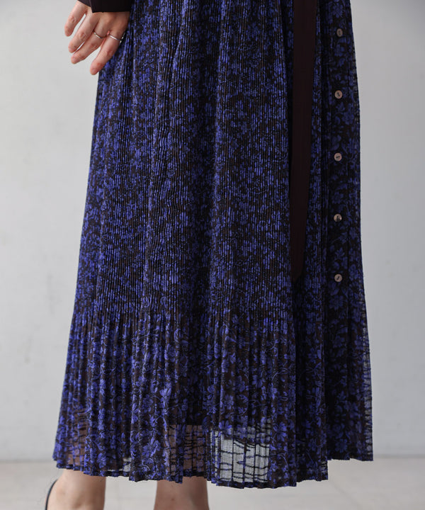 フラワープリーツワンピース