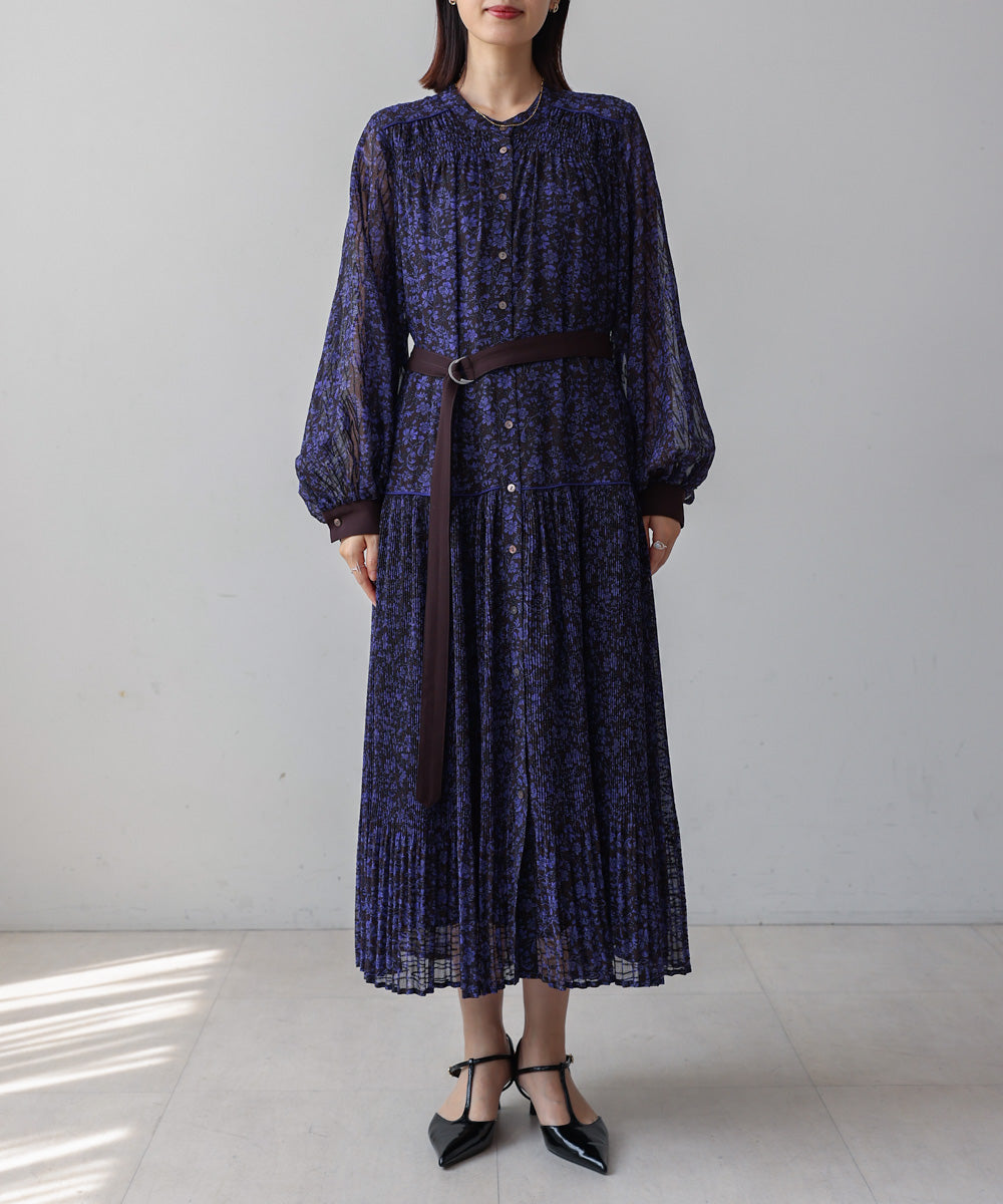 フラワープリーツワンピース