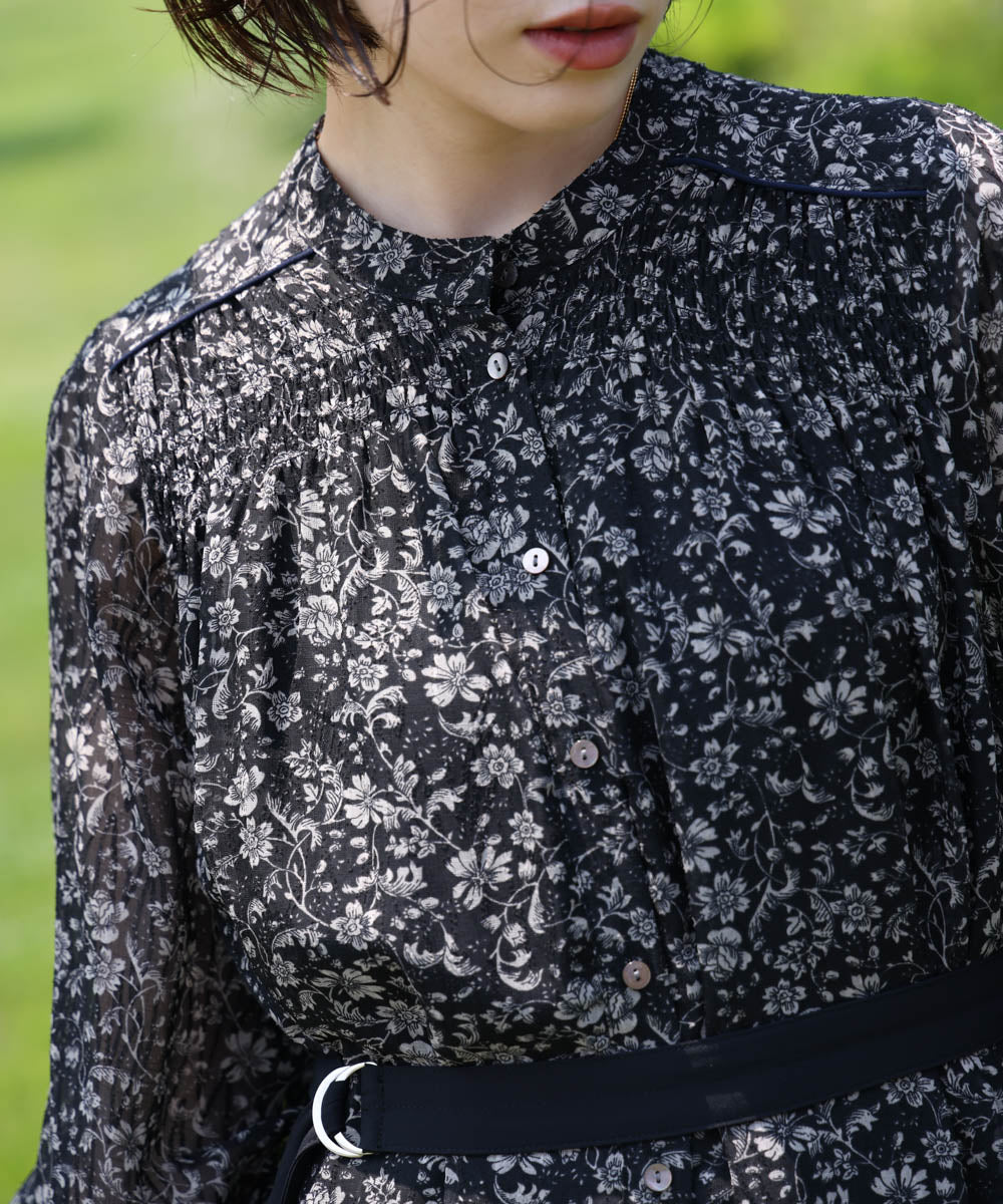 フラワープリーツワンピース