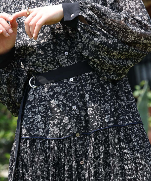 フラワープリーツワンピース