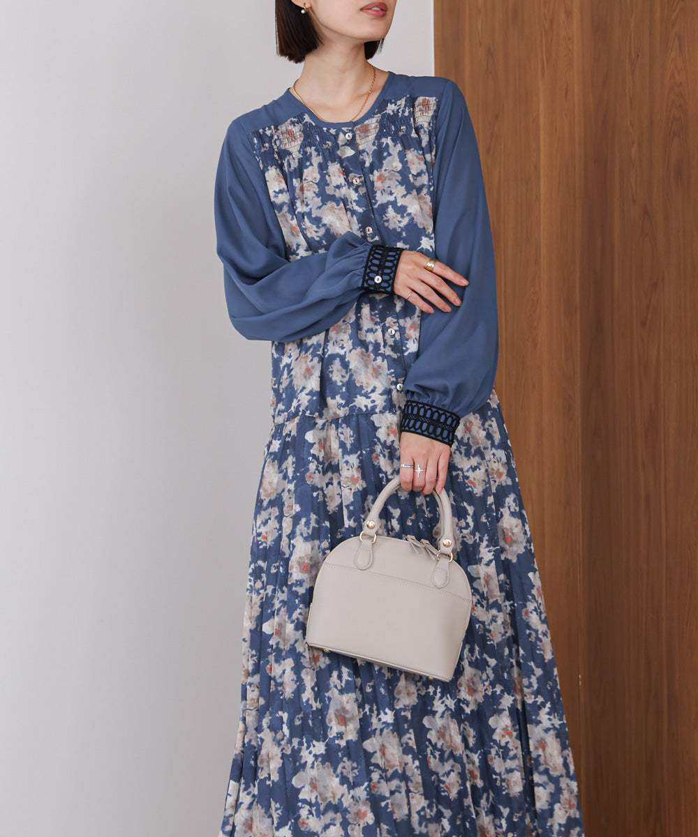 ジャガードプリーツワンピース