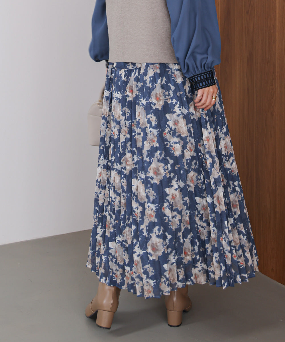 ジャガードプリーツワンピース