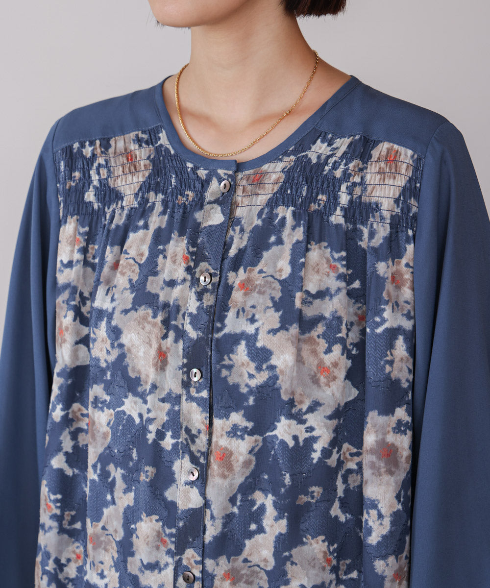 ジャガードプリーツワンピース