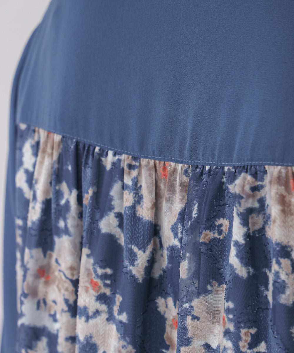 ジャガードプリーツワンピース