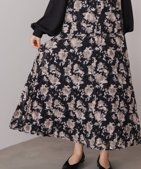 ジャガードプリーツワンピース