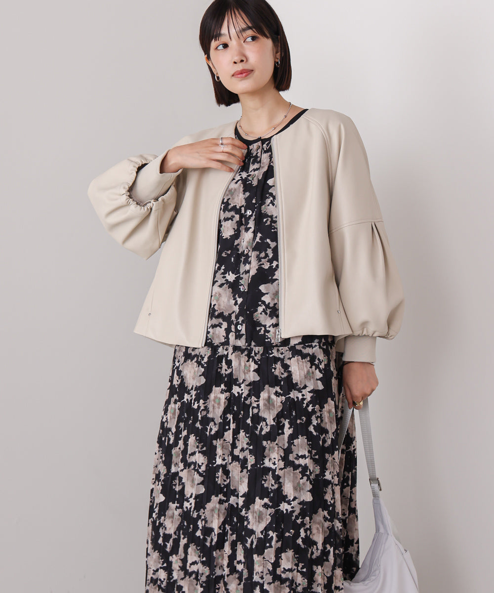 ジャガードプリーツワンピース