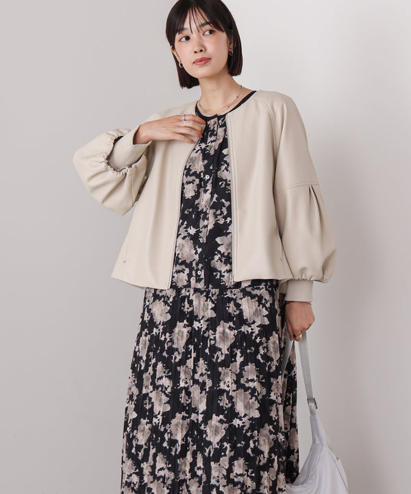 ジャガードプリーツワンピース