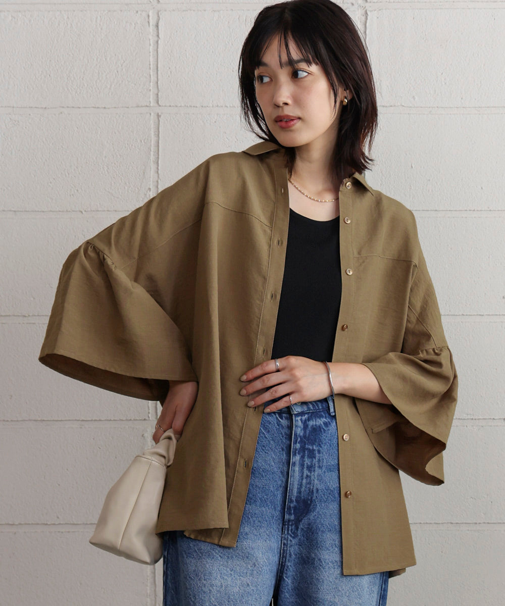 ギャザースリーブシャツ