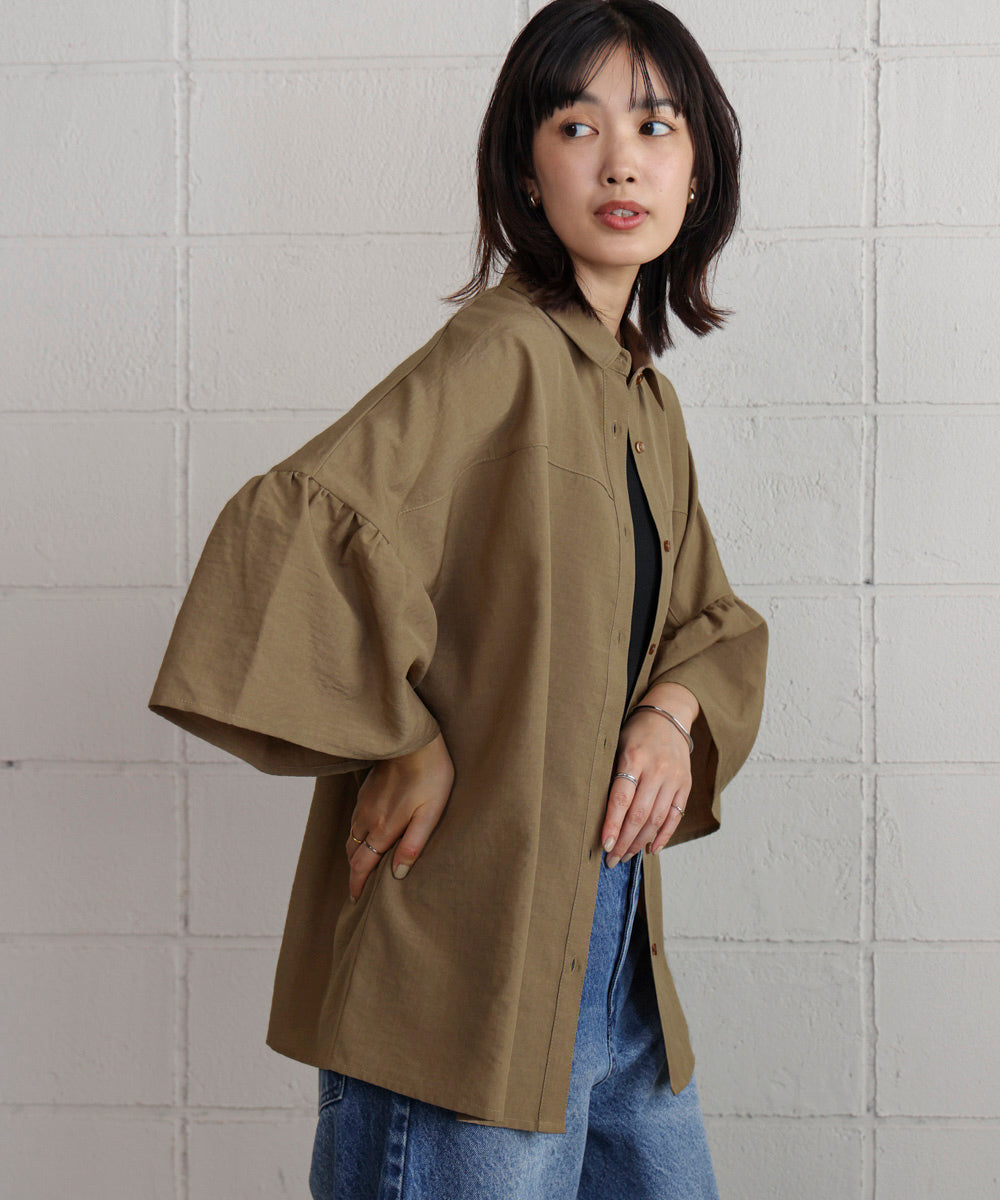 ギャザースリーブシャツ