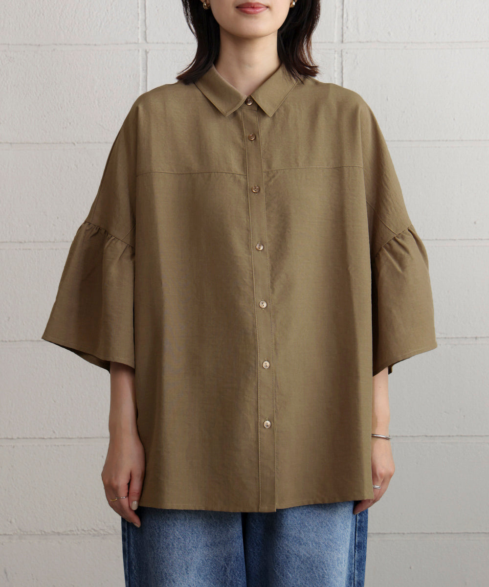 ギャザースリーブシャツ