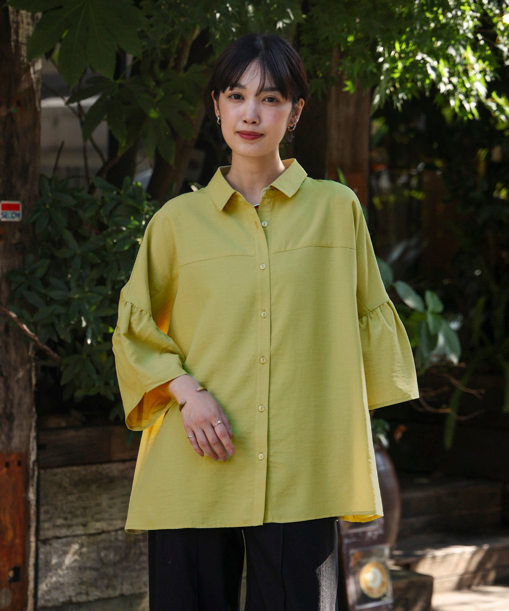 ギャザースリーブシャツ