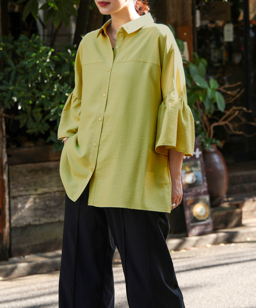 ギャザースリーブシャツ