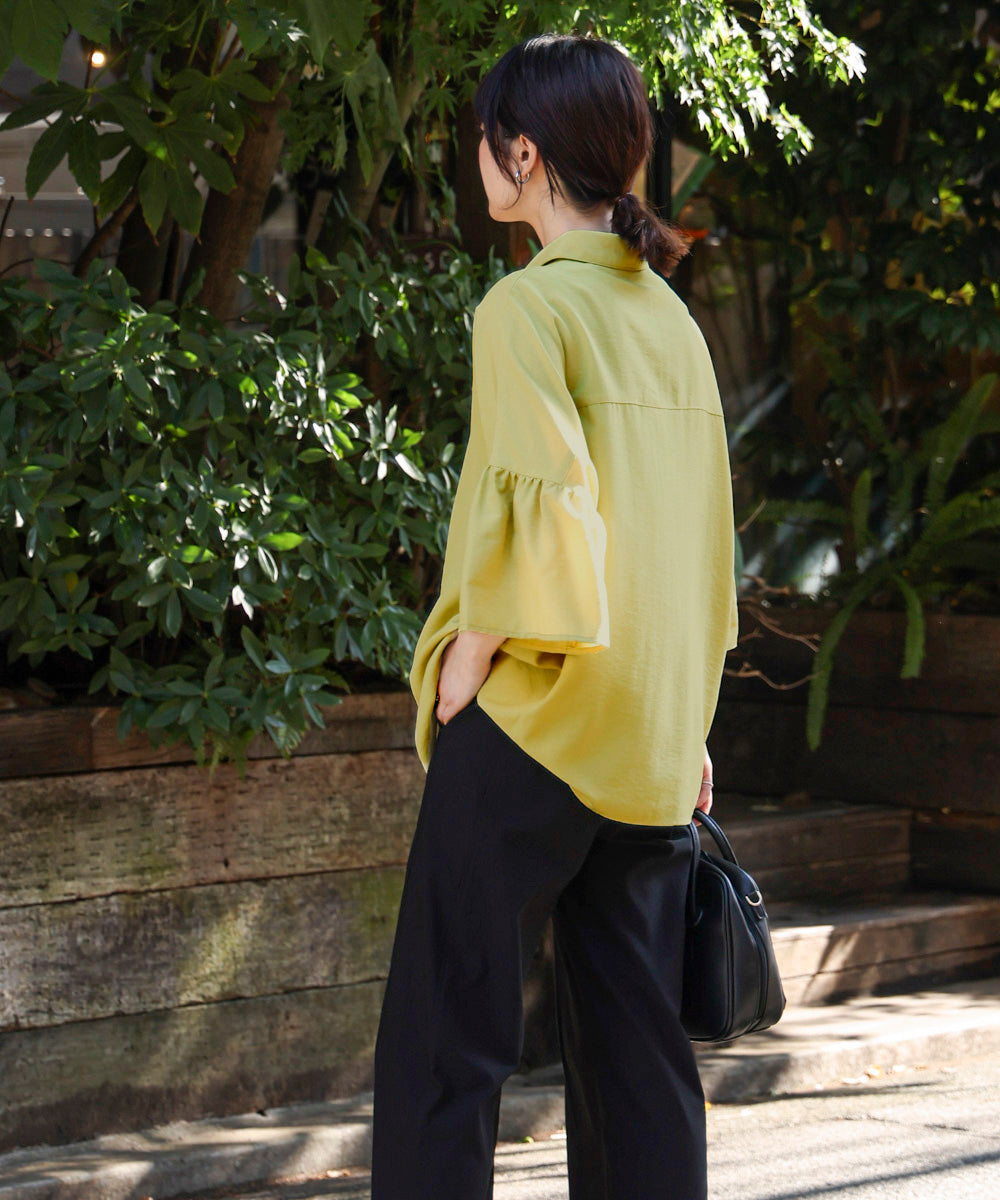 ギャザースリーブシャツ