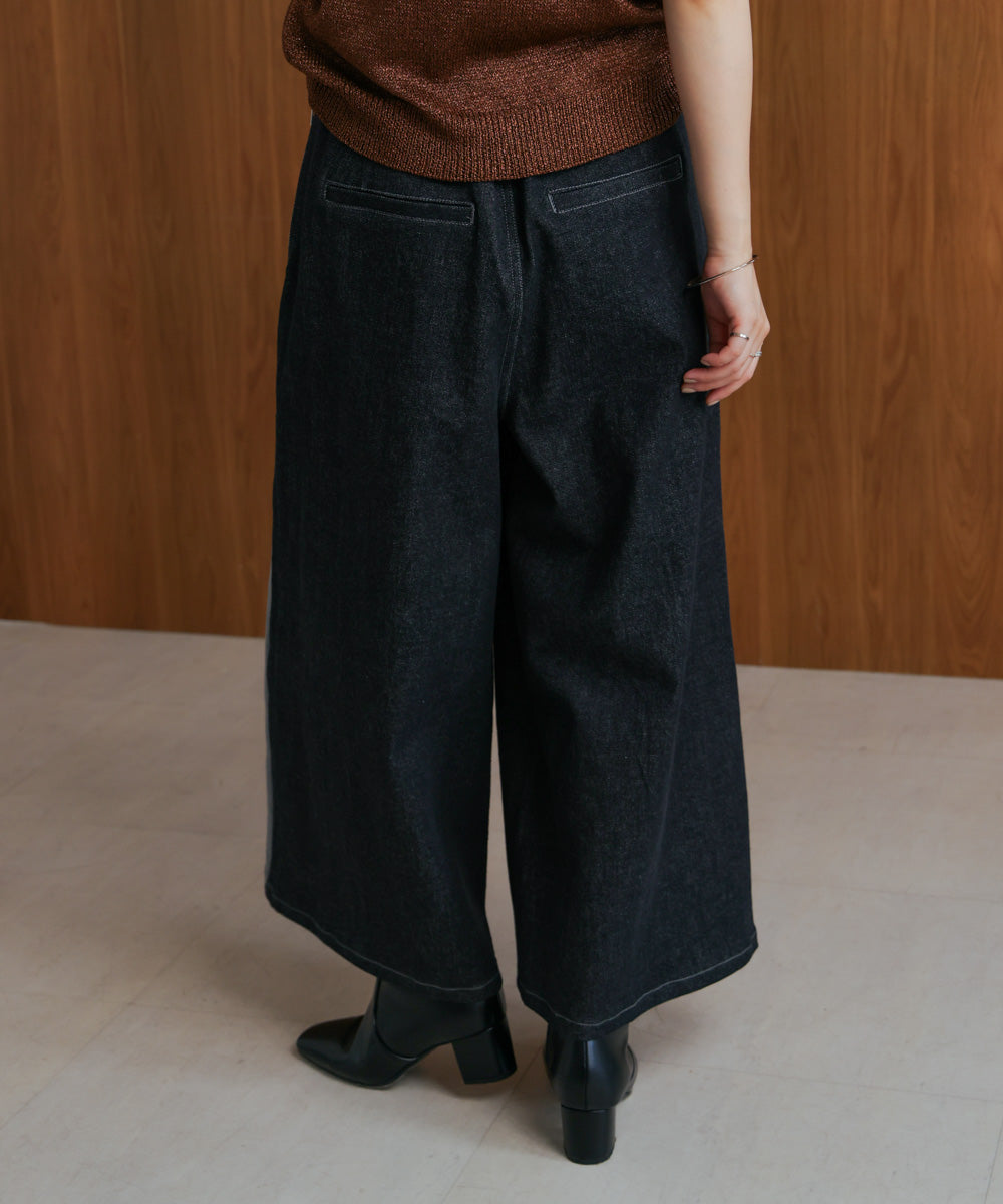 デニム配色ZIPパンツ