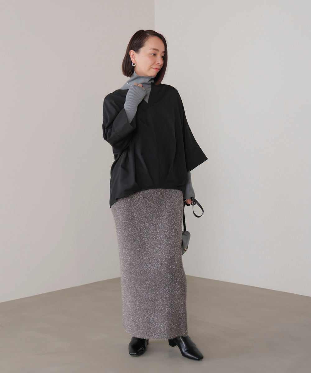 麻ライクキータックブラウス