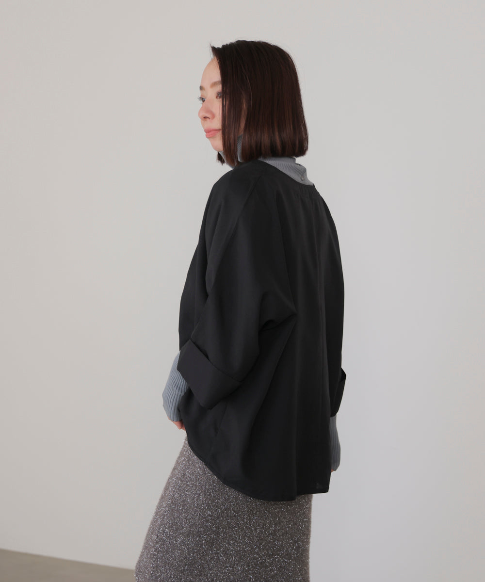 麻ライクキータックブラウス