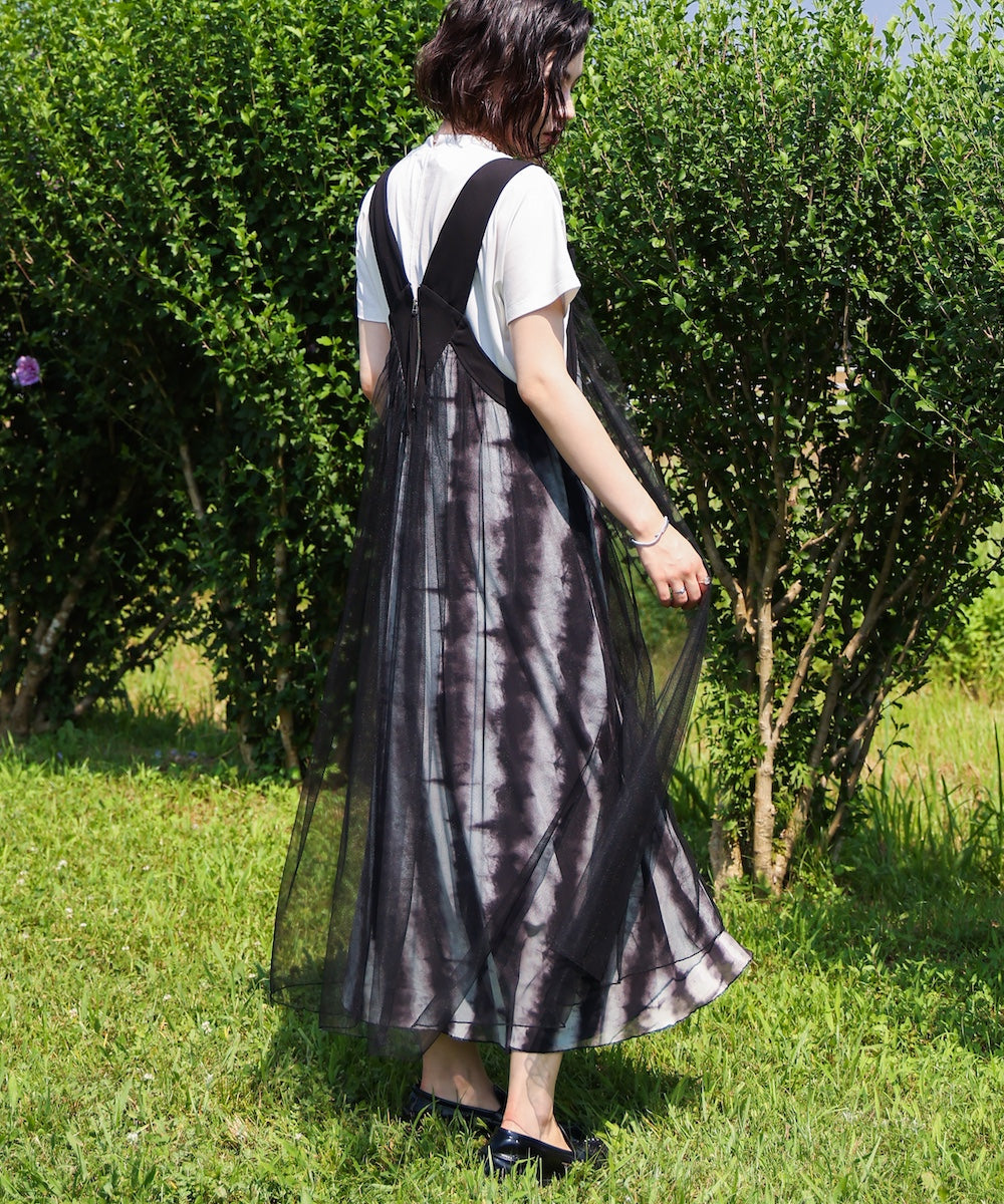 ぼかしストラプチュールワンピース