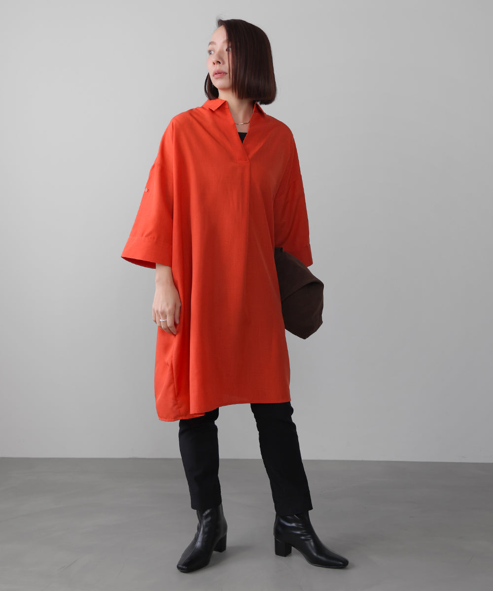 麻ライクスキッパーシャツチュニック