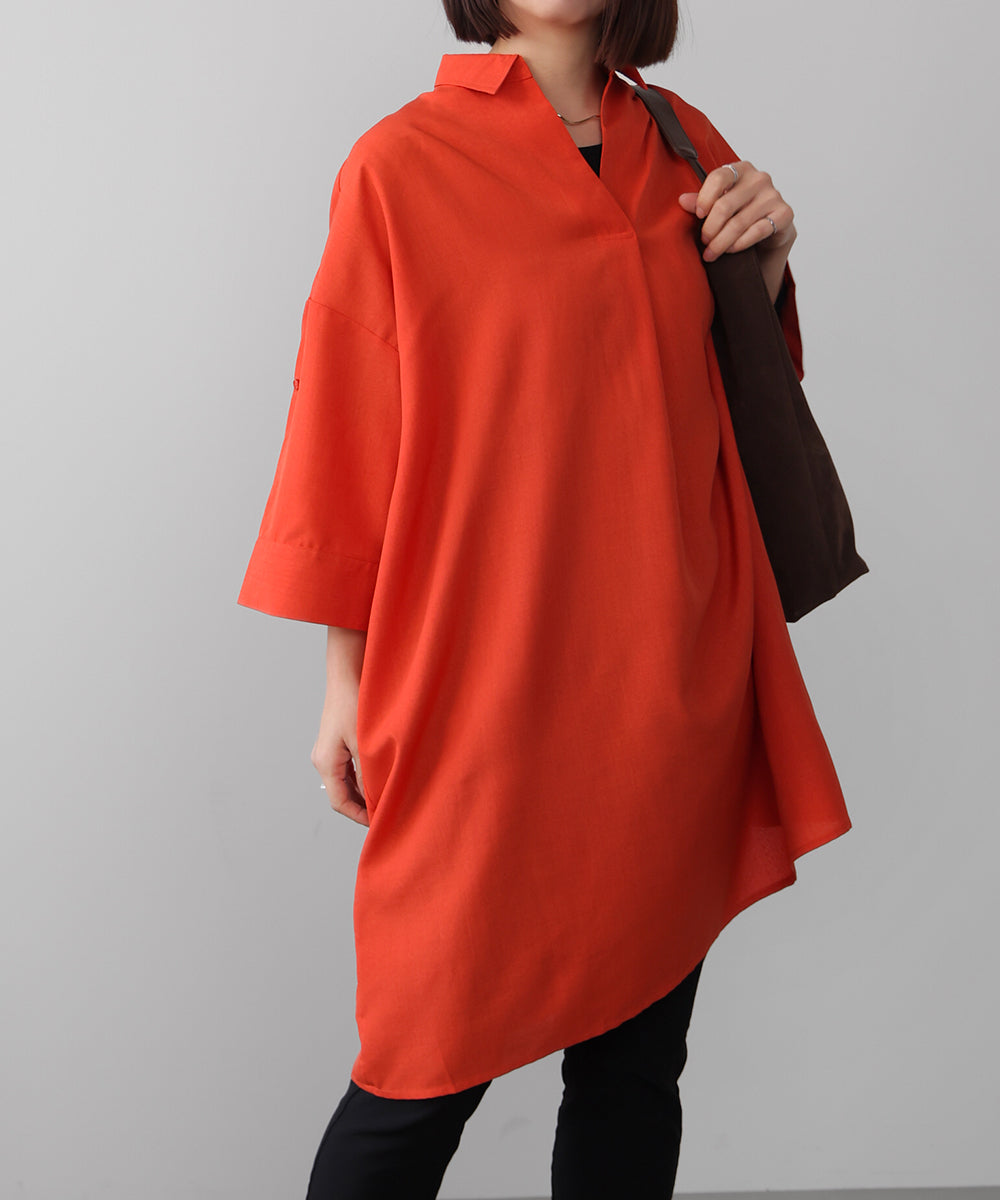 麻ライクスキッパーシャツチュニック