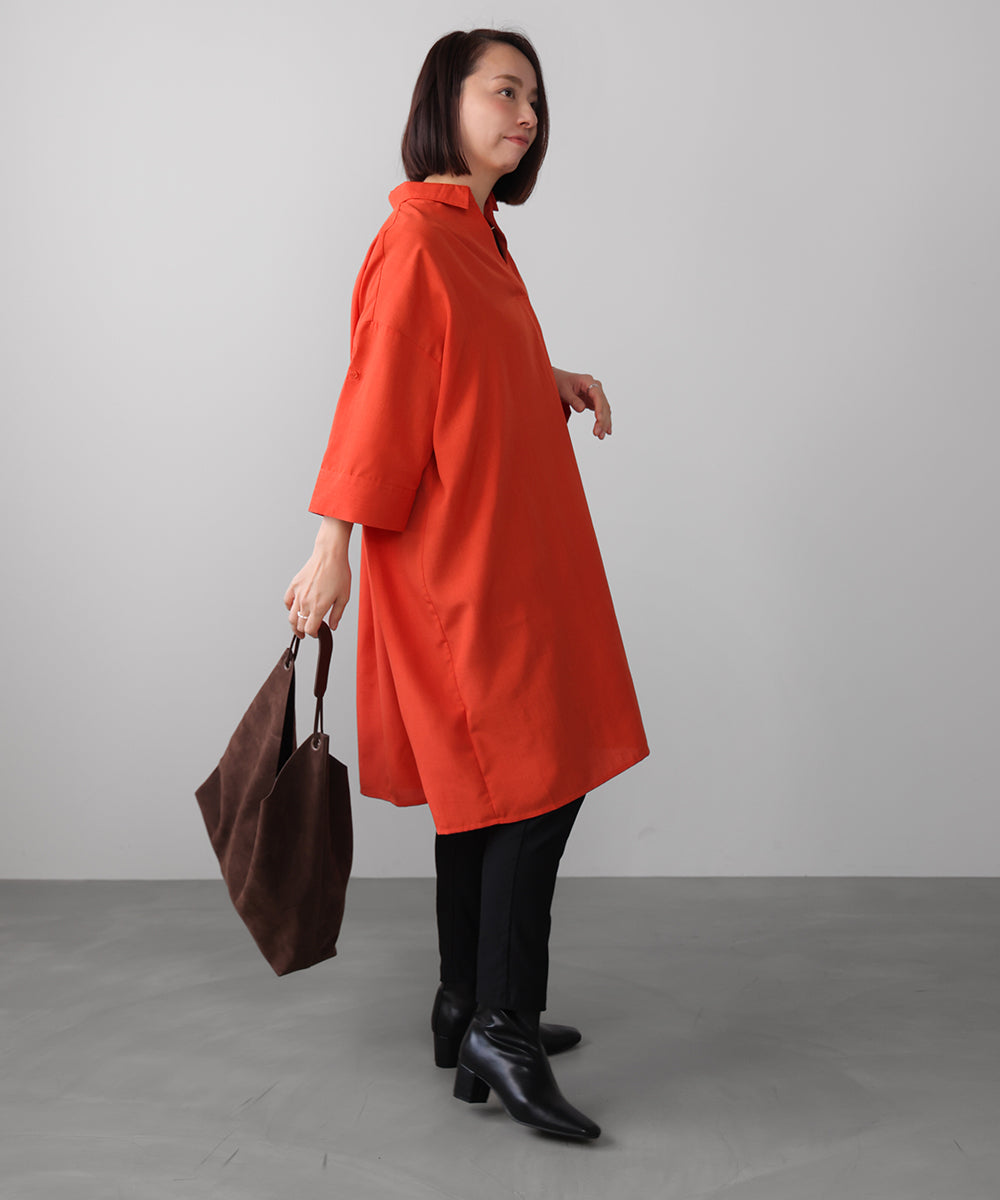 麻ライクスキッパーシャツチュニック