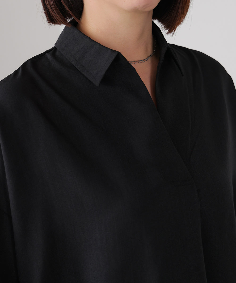 麻ライクスキッパーシャツチュニック