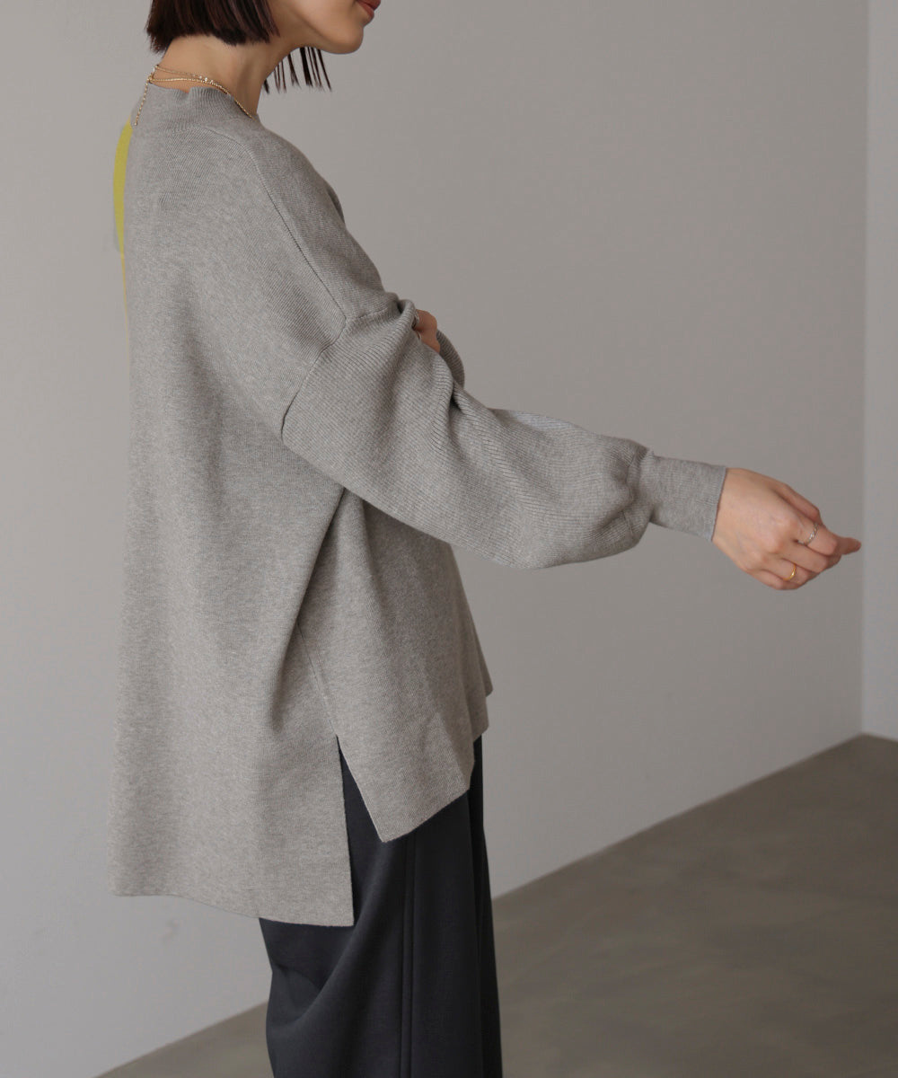 【WEB限定】もち軽配色ニットチュニック